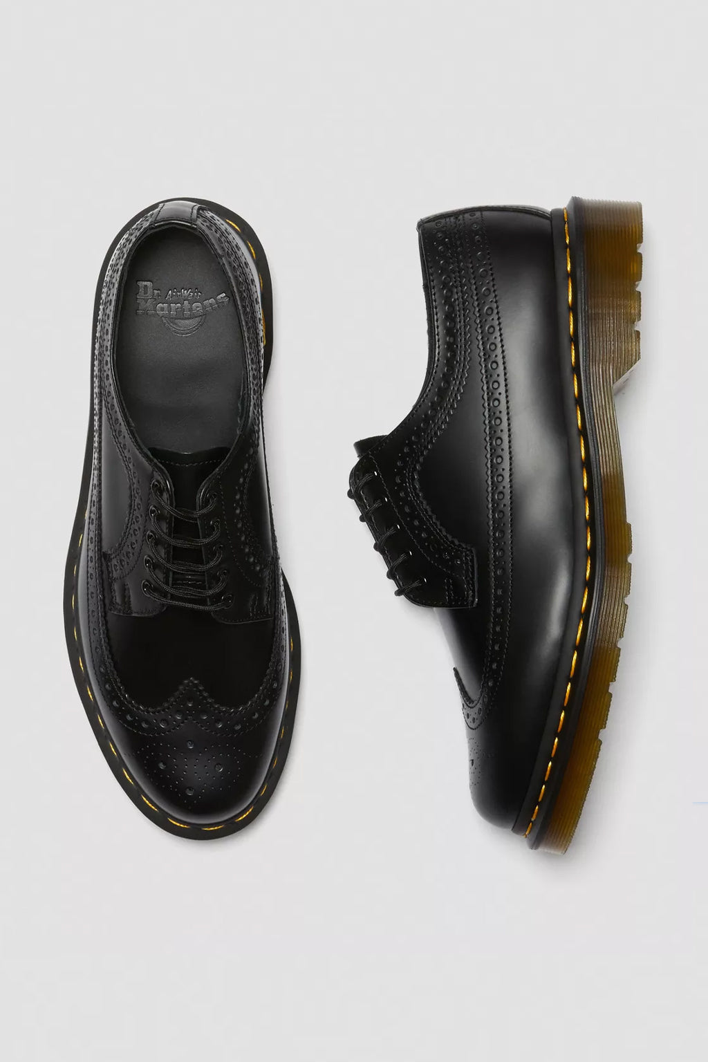 3989 Yellow Stitch Smooth Leather Brogue Shoes
