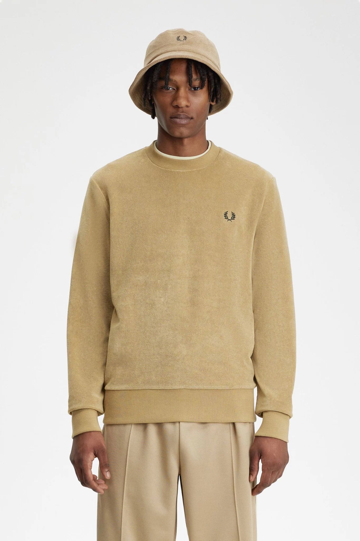 Towelling Crew Neck Sweatshirt Sweaters & Knits Fred Perry   