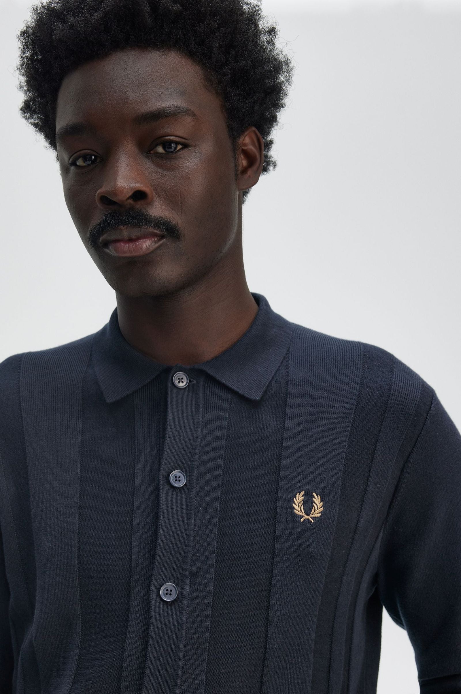 Button Through Knitted Shirt Shirts Fred Perry