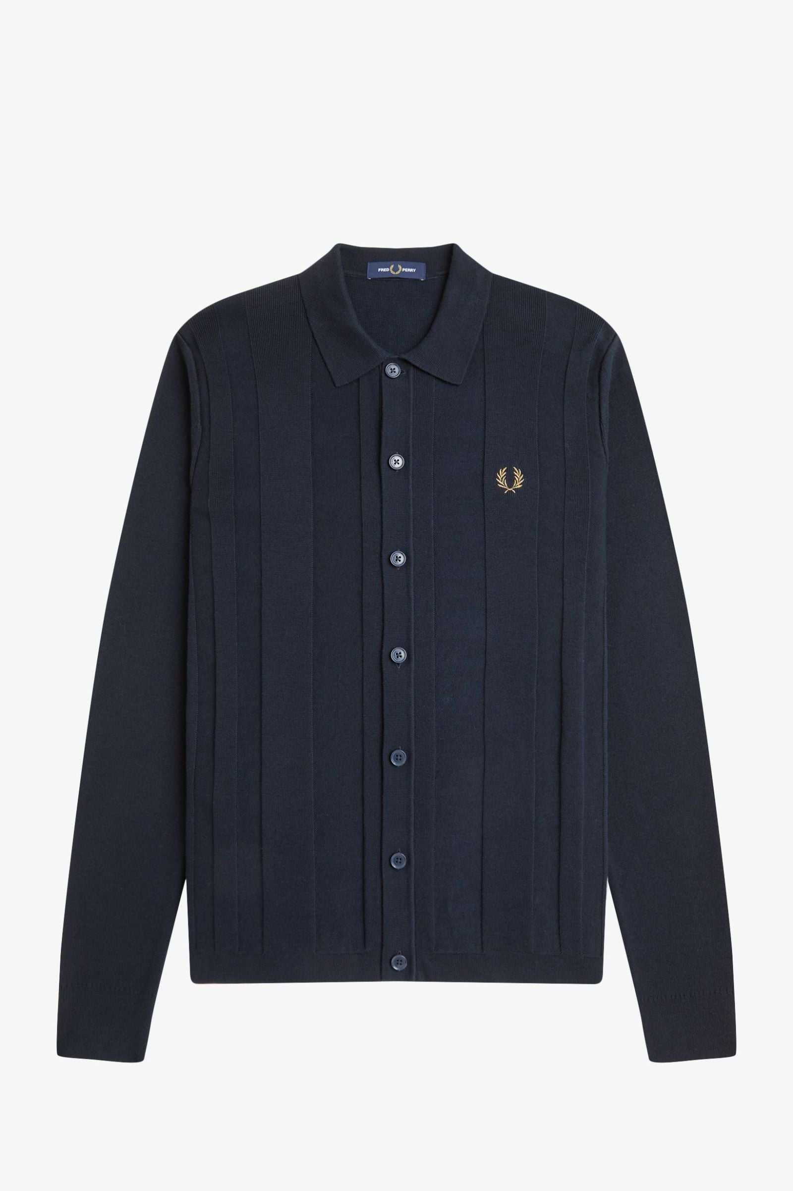 Button Through Knitted Shirt Shirts Fred Perry
