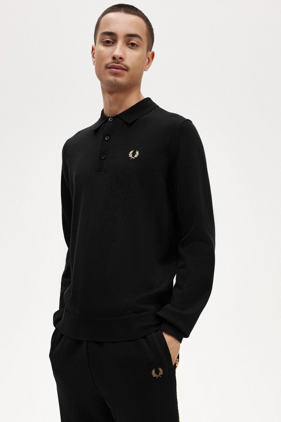 Long Sleeve Knitted Shirt Polos Fred Perry