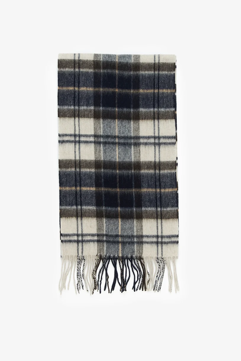 Barbour Wool Cashmere Tartan Scarf Autumn Dress One Size