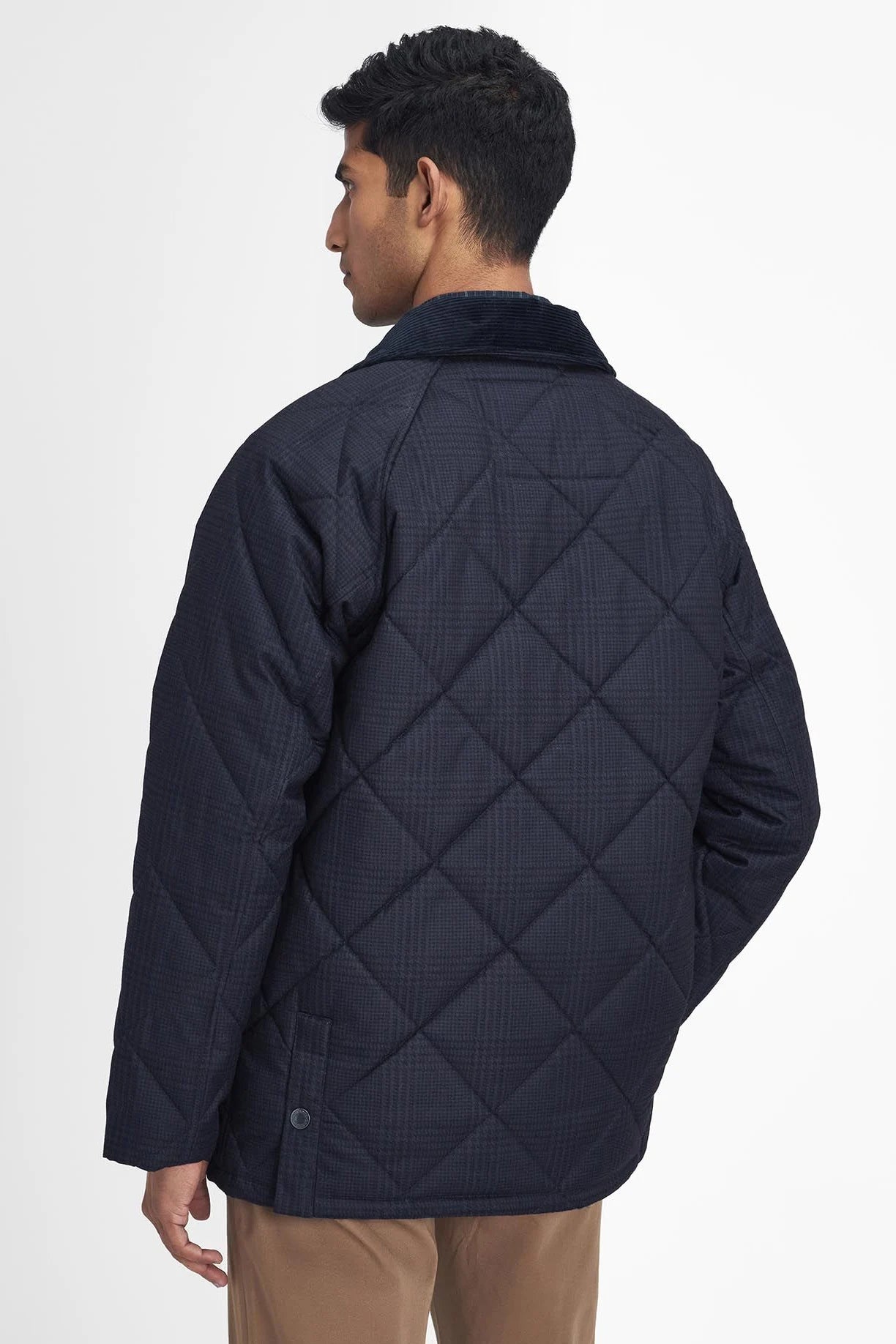 Barbour quilted navy jacket sales