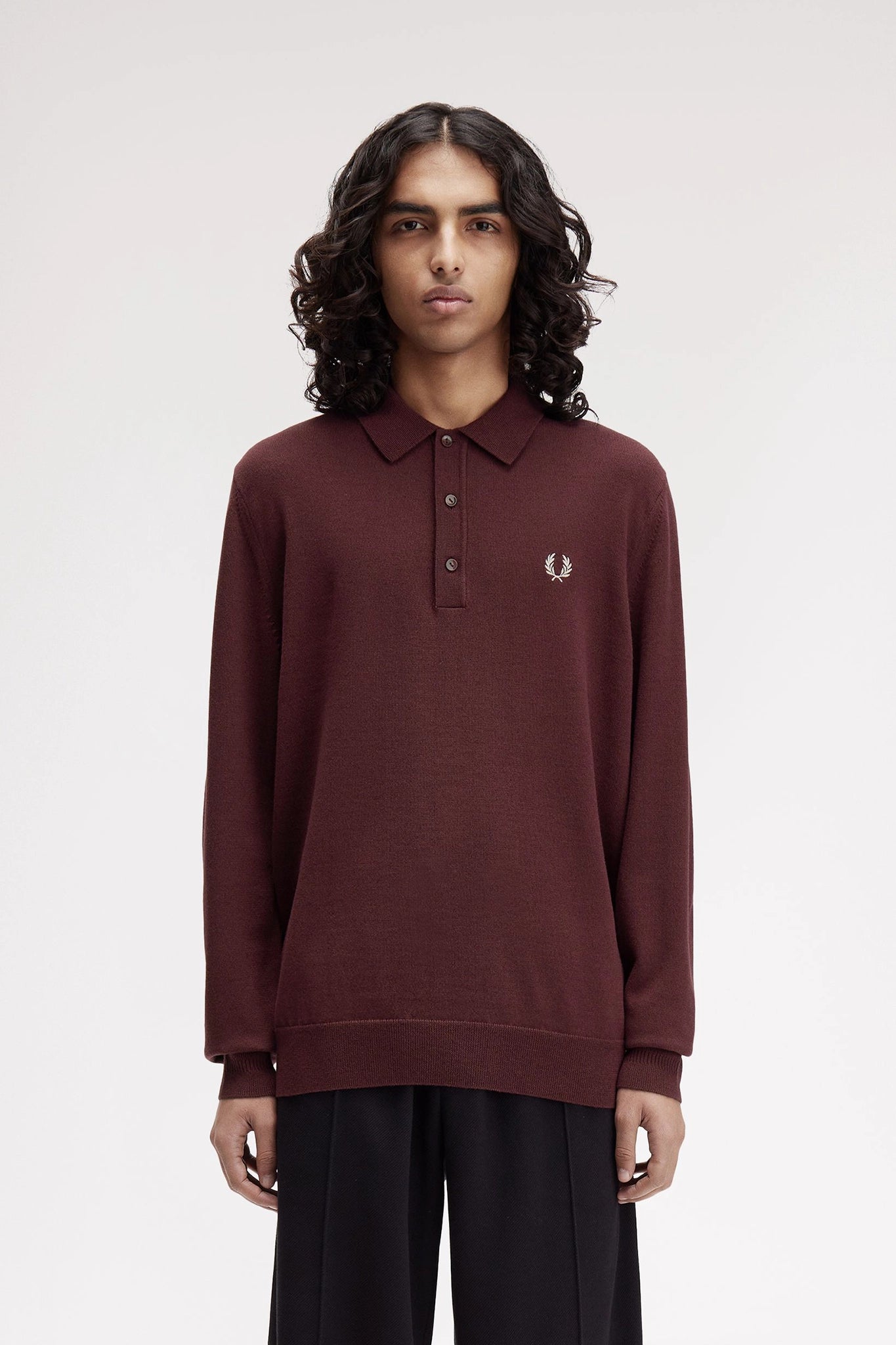 Classic Knitted Shirt LS Sweaters Fred Perry
