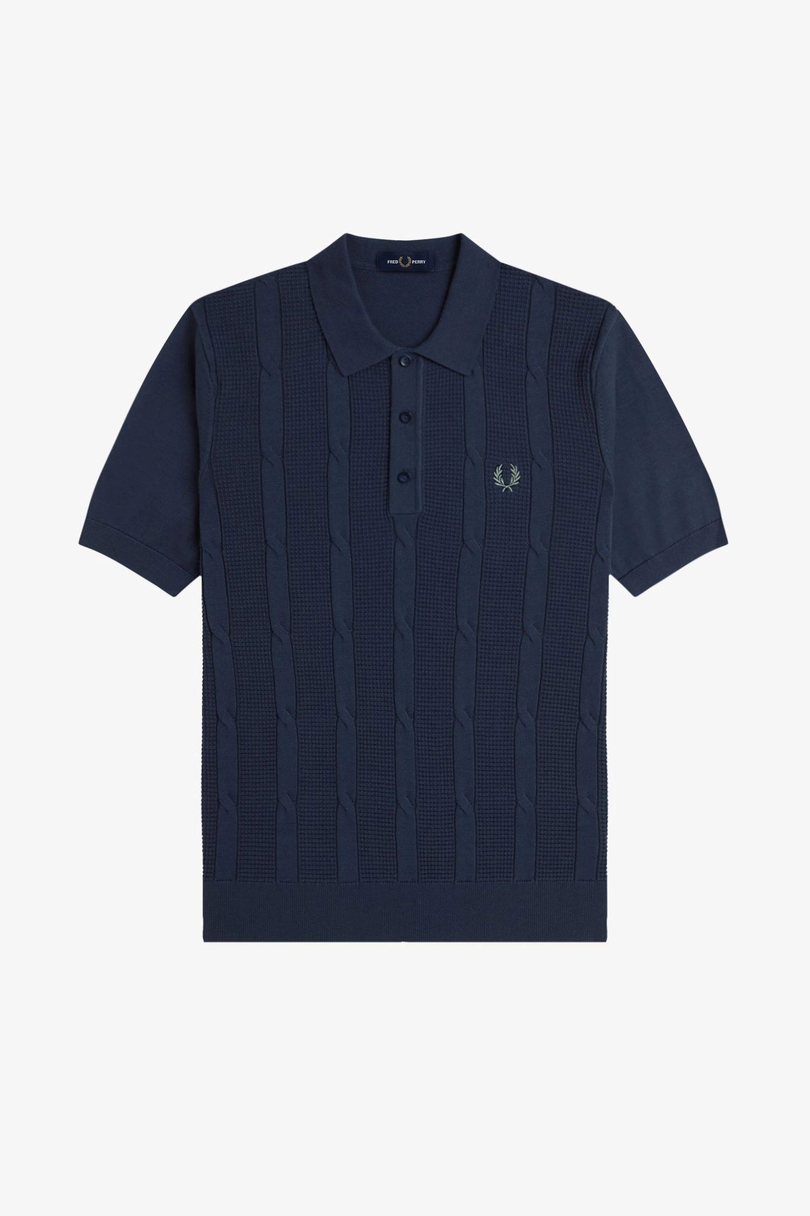 Textured Cable Knit Shirt Polos Fred Perry