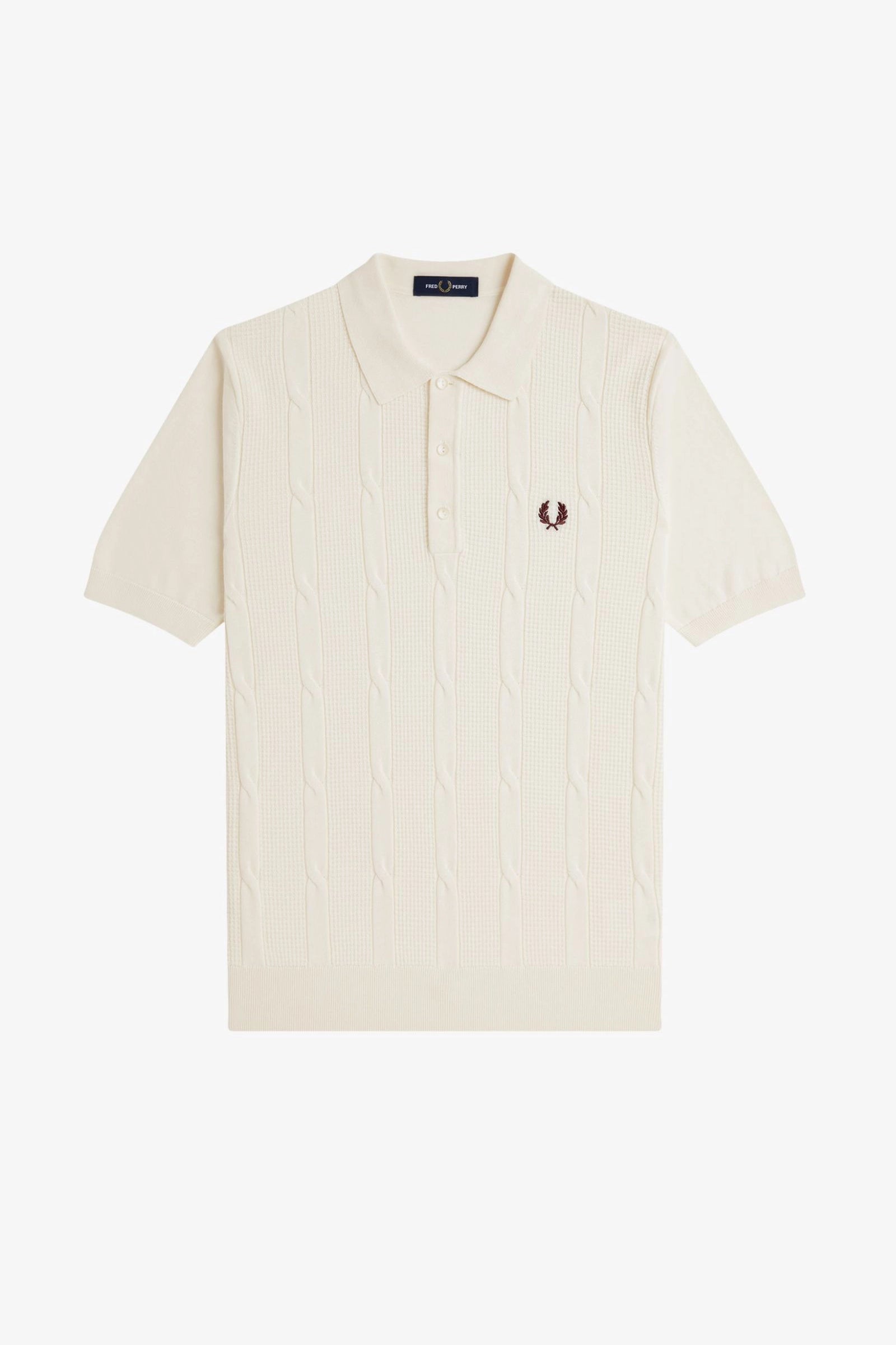Textured Cable Knit Shirt Polos Fred Perry