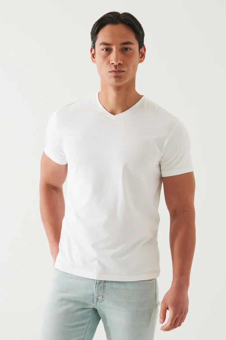 Pima Cotton Stretch V-Neck T-Shirt T-Shirts Patrick Assaraf