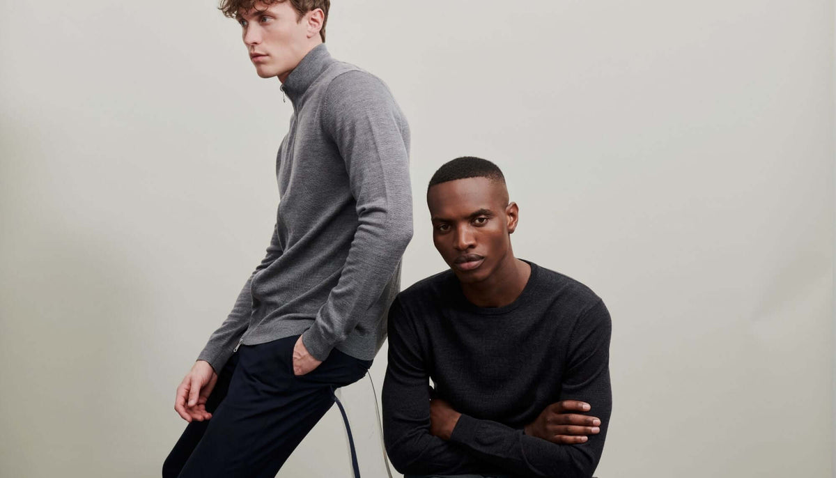 A man wearing a wool sweater