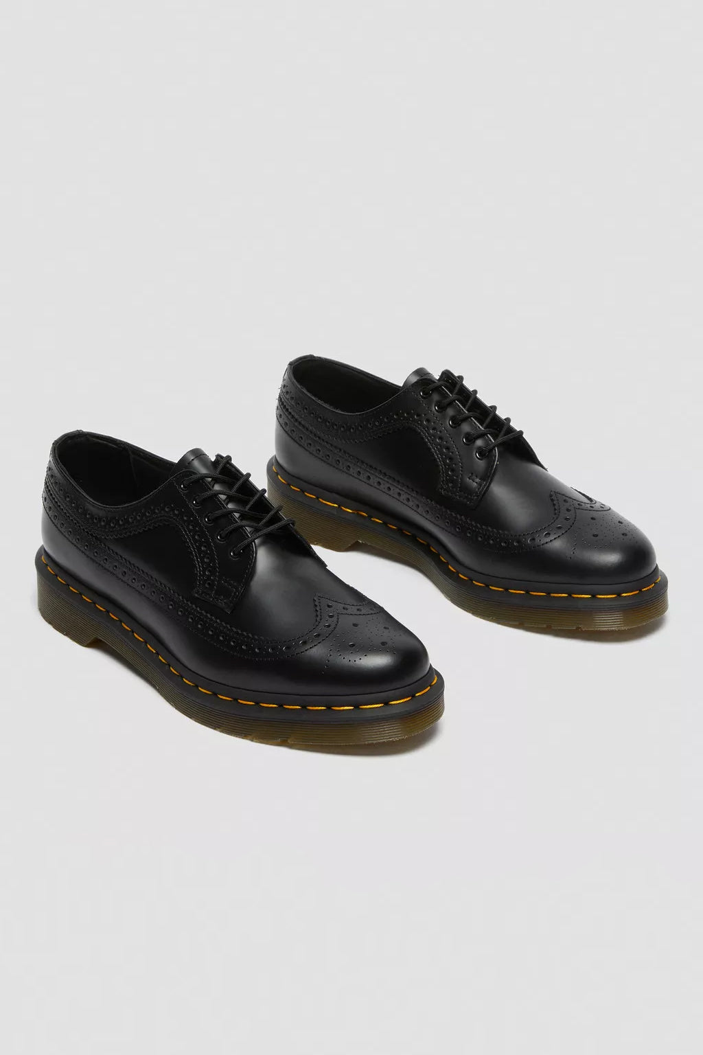 3989 Yellow Stitch Smooth Leather Brogue Shoes - Main Image