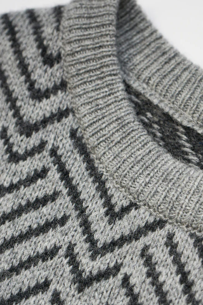 Brisco Light Grey Herringbone Sweater Sweaters & Knits Benson Apparel   