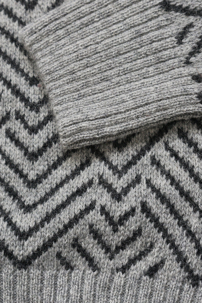 Brisco Light Grey Herringbone Sweater Sweaters &amp; Knits Benson Apparel   