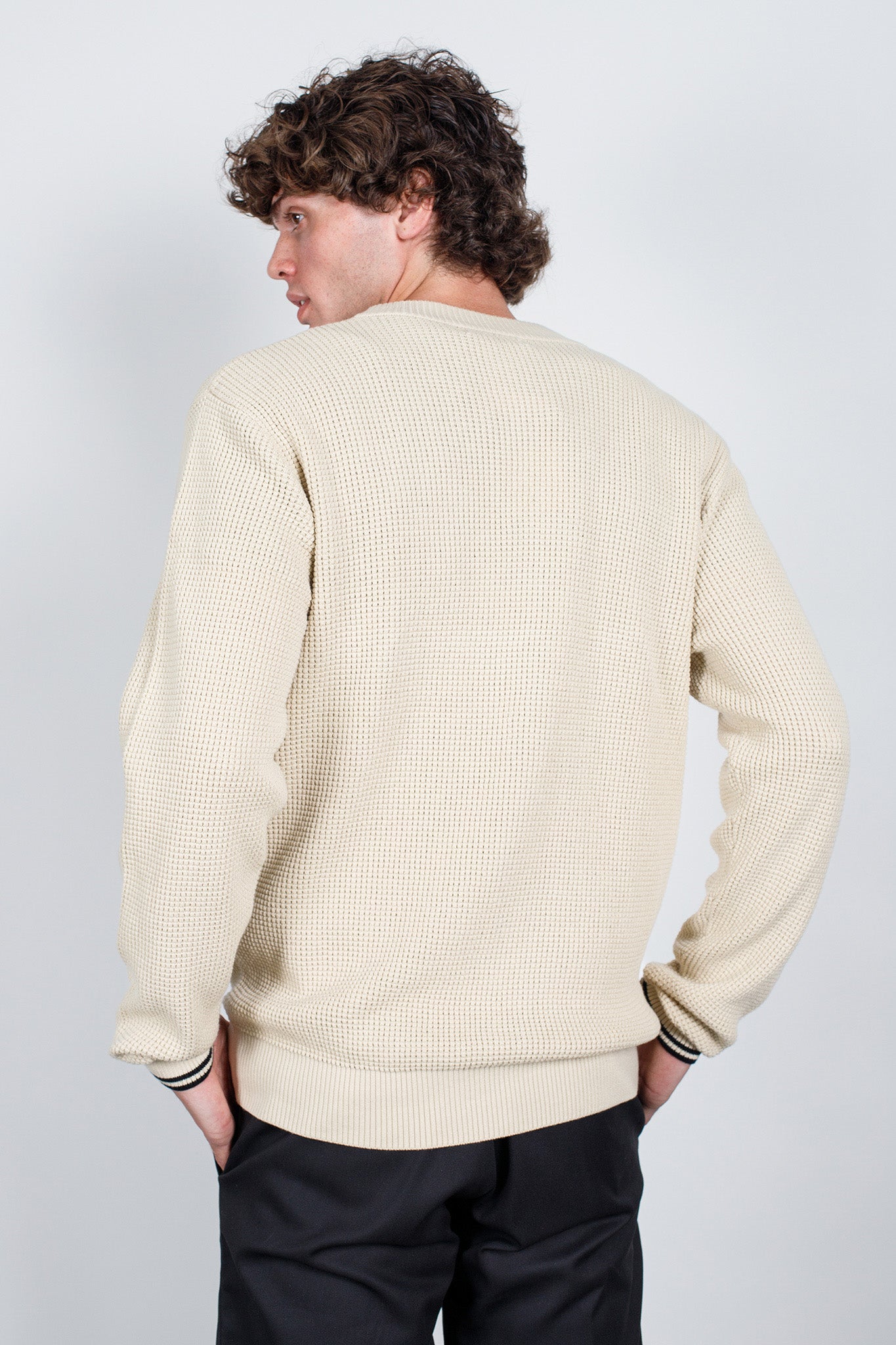 Fred-Perry-Waffle-Stitch-Cardigan-Oatmeal