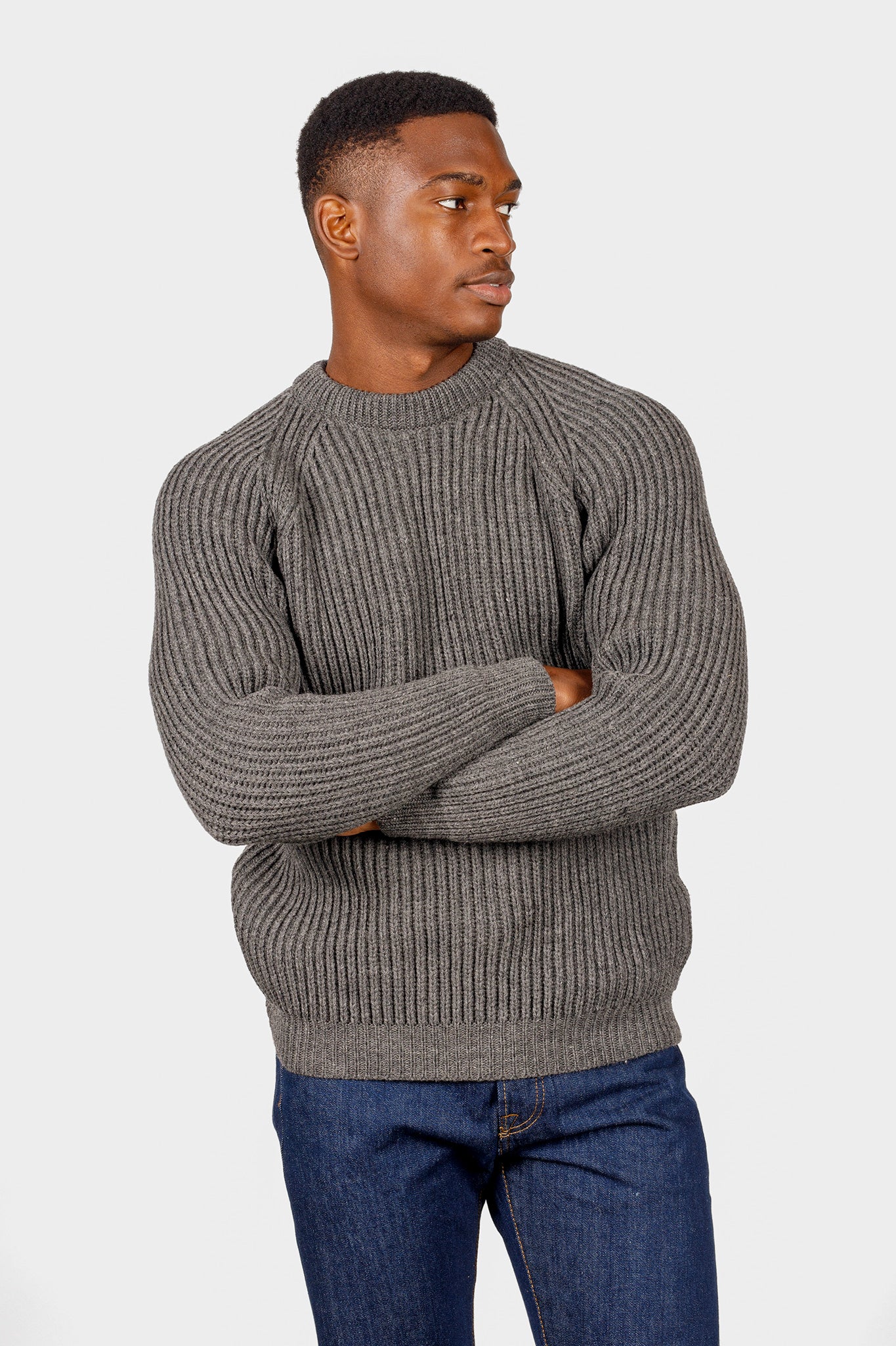 Gloverall-Fisherman-Jumper-Grey
