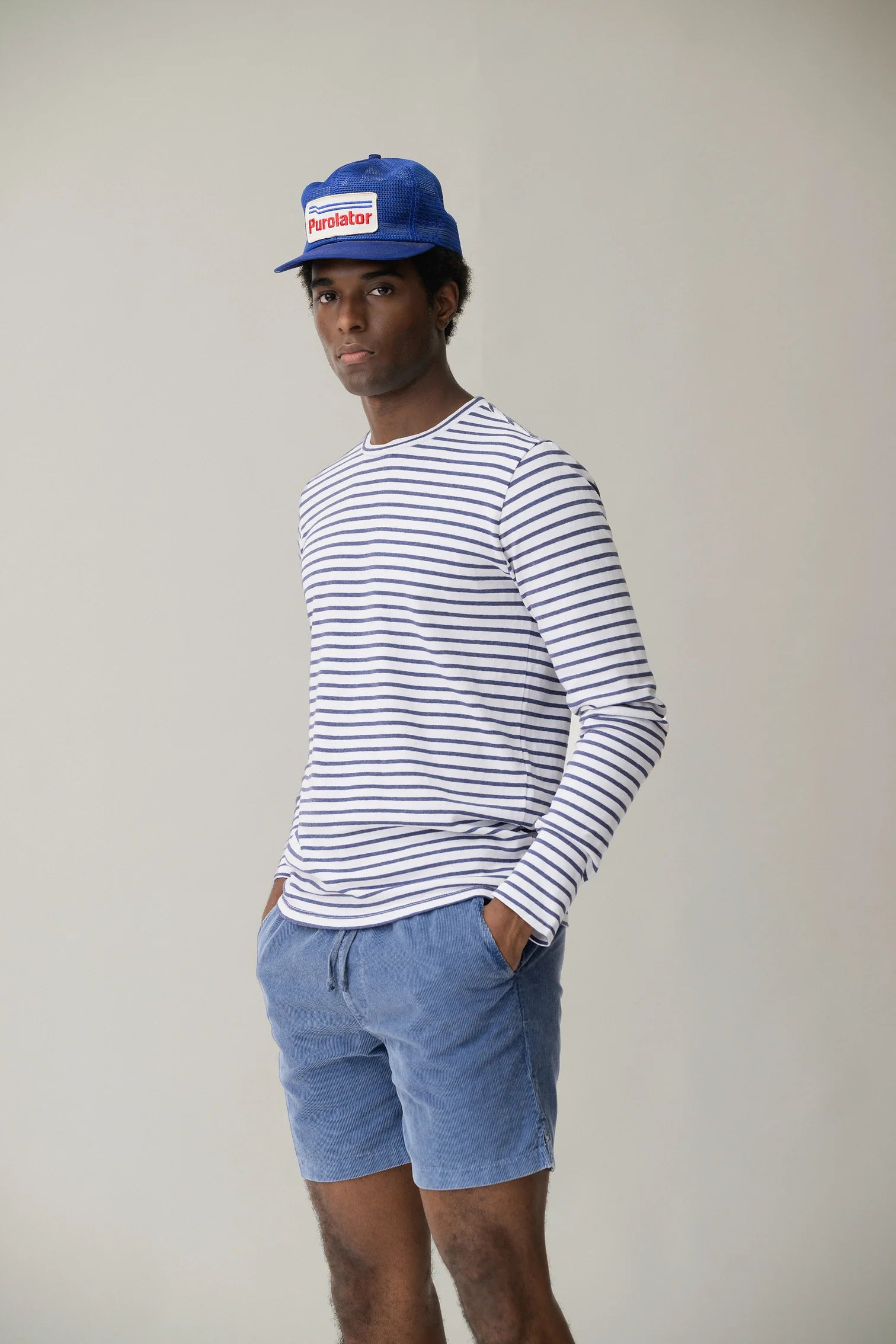 Long Sleeve Organic Hemp Stripe Crew Tee T-Shirts Save Khaki United