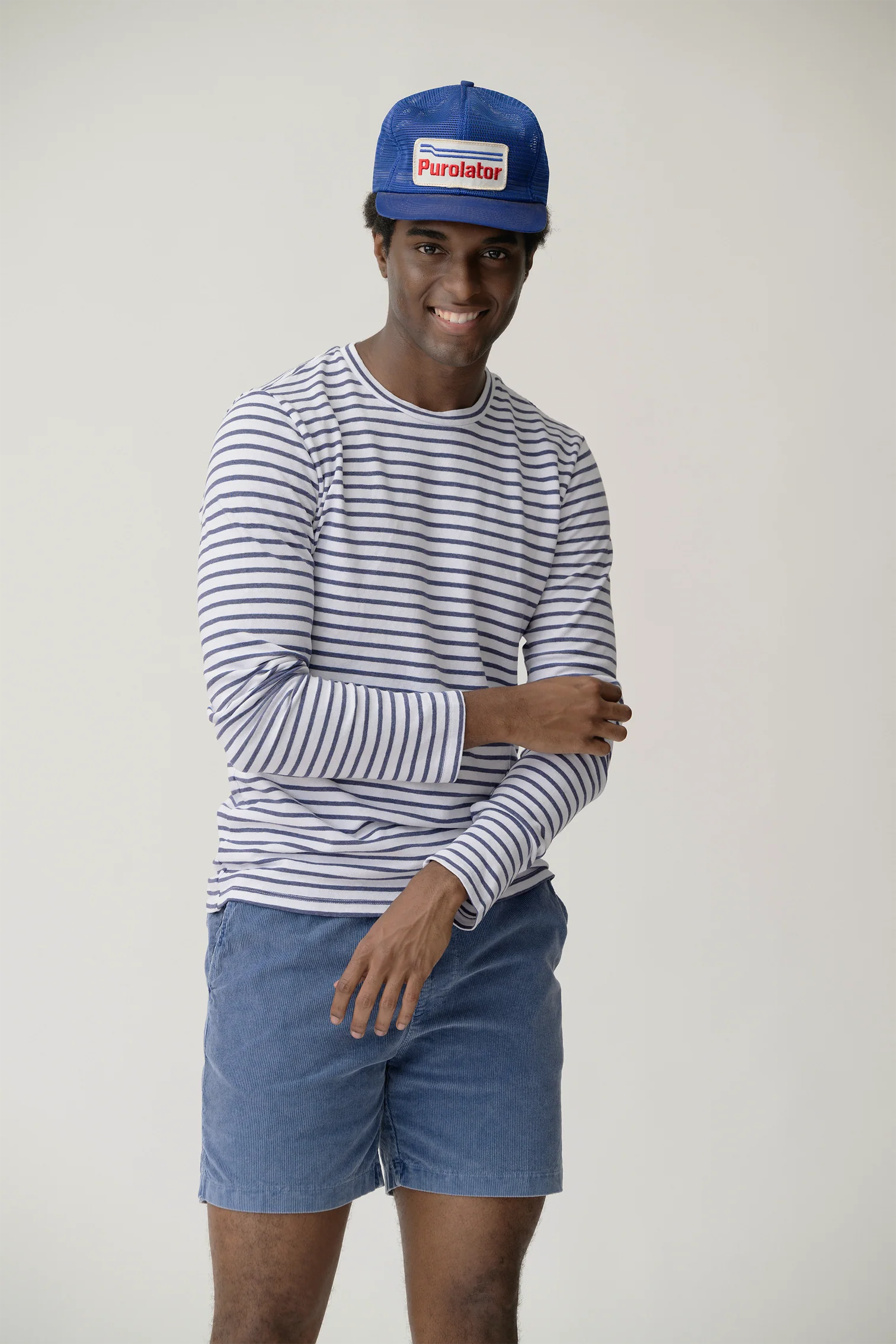 Long Sleeve Organic Hemp Stripe Crew Tee T-Shirts Save Khaki United