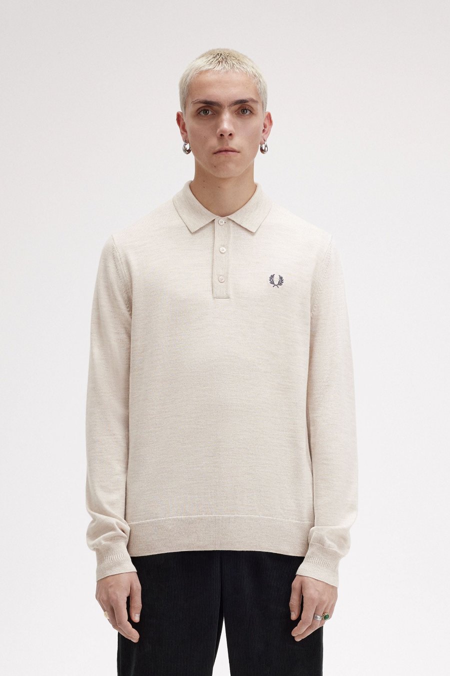 Long Sleeve Knitted Shirt Polos Fred Perry