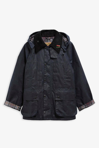 Levi’s × Barbour OVERSIZED BEDALE WAXED Levi's® X Barbour Oversized Bedale Waxed Jacket - Blue | Levi's® GB