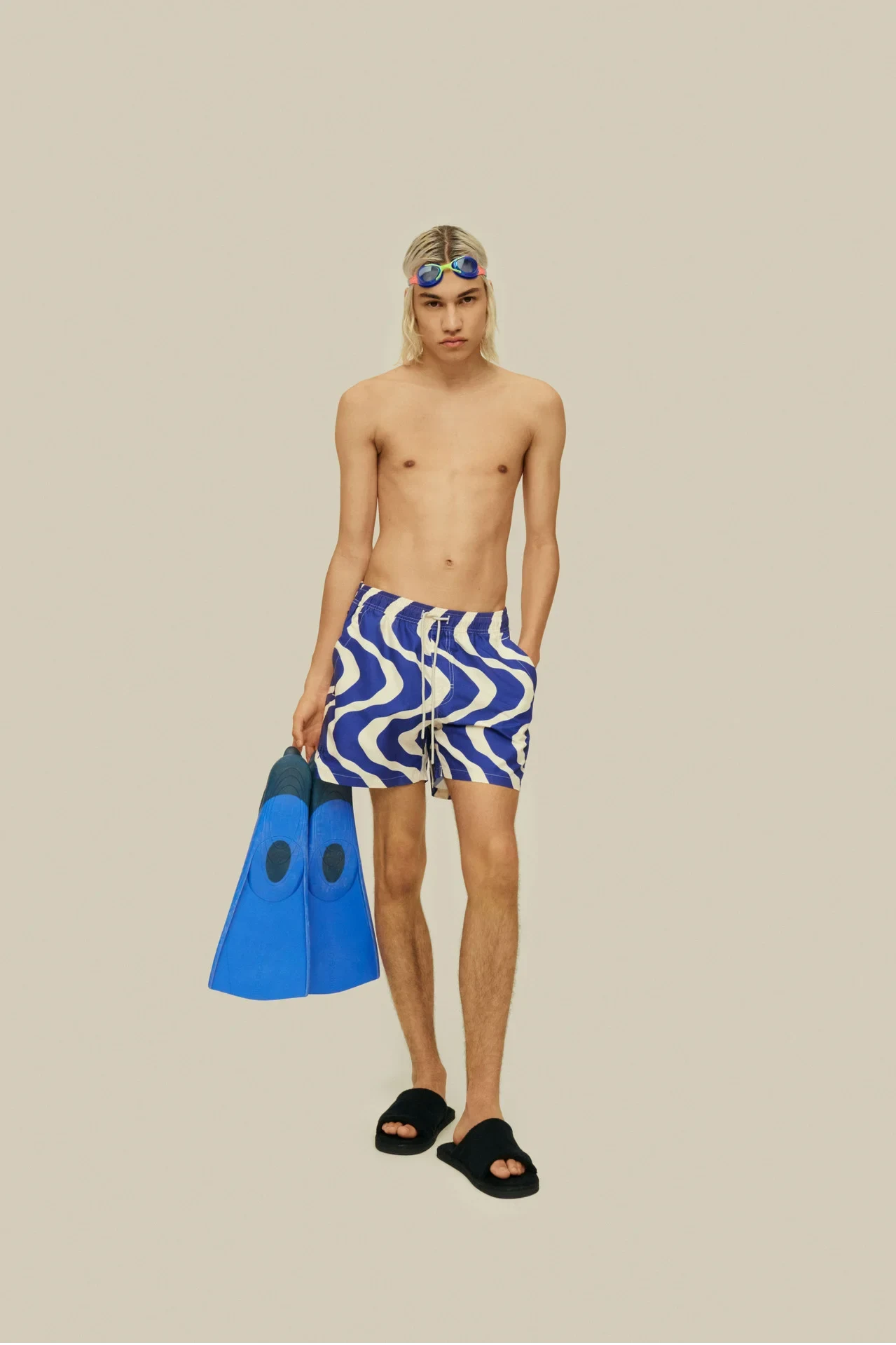 Blue Rippling Swim Shorts Shorts OAS   