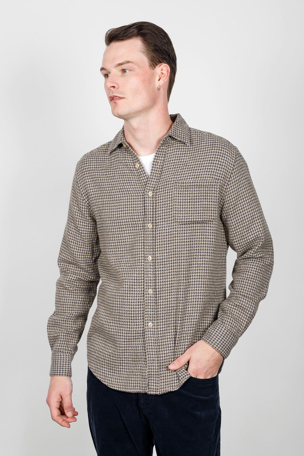 Abstract Pied Poule Shirts Portuguese Flannel