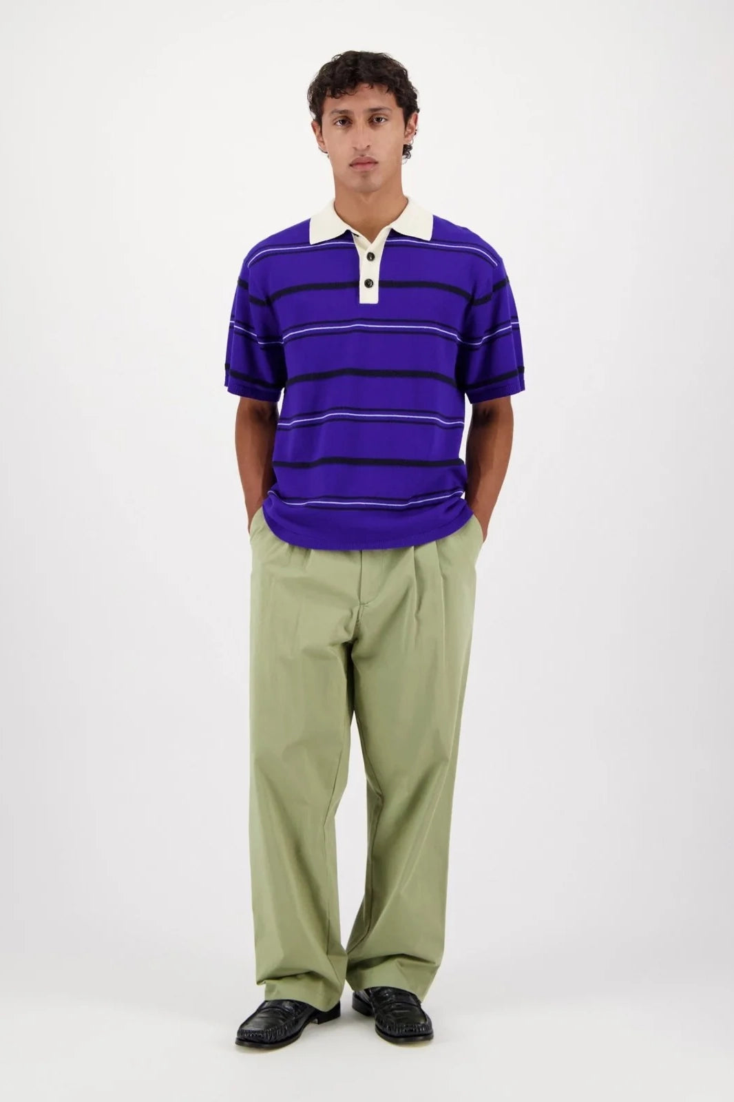 Lundy Stripe Knit Polo Polos Castart