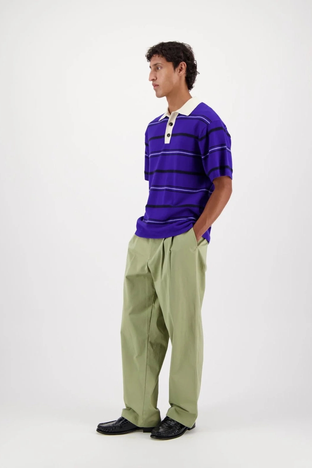 Lundy Stripe Knit Polo Polos Castart