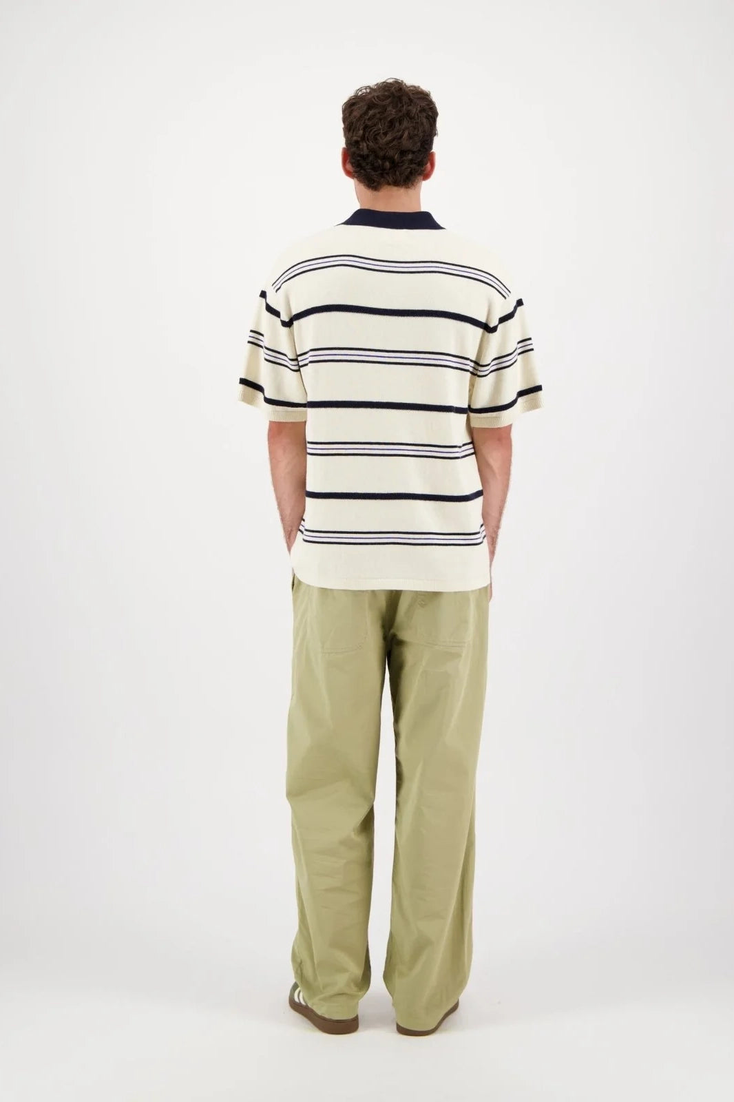 Lundy Stripe Knit Polo Polos Castart