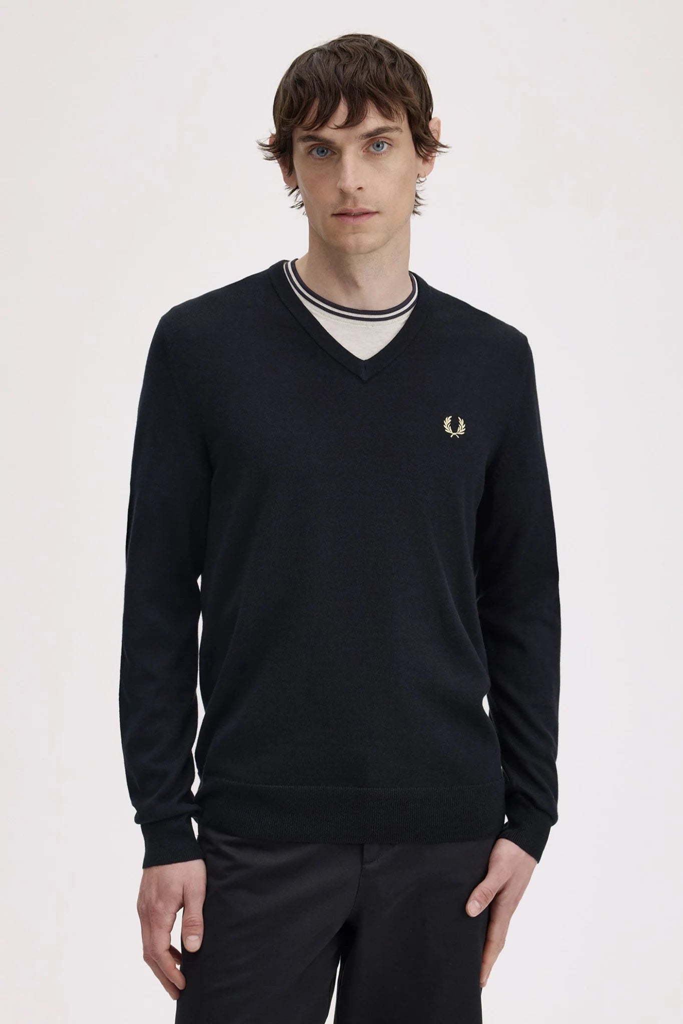 Classic V-Neck Jumper Sweaters Fred Perry