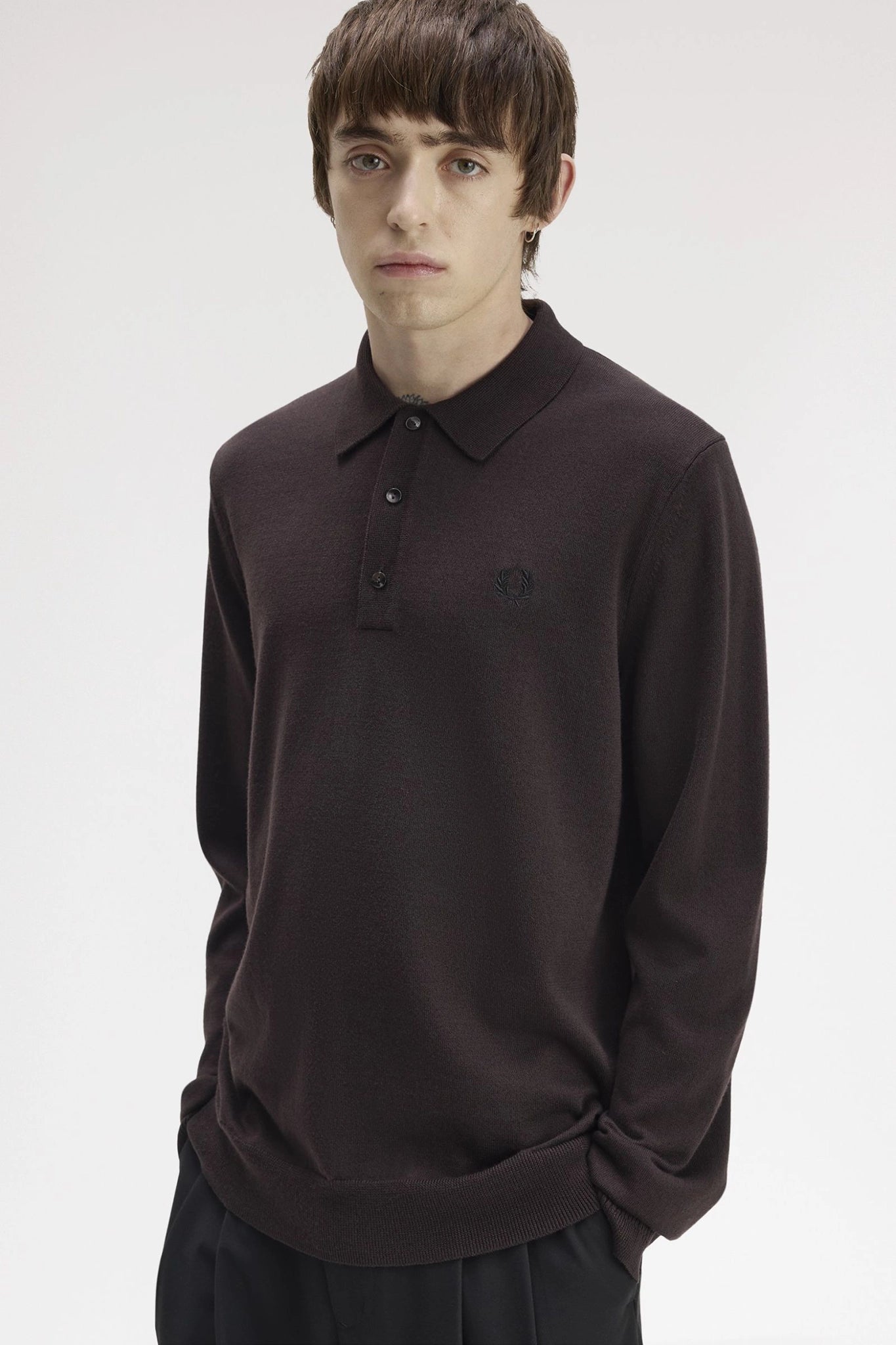 Long Sleeve Knitted Shirt Polos Fred Perry