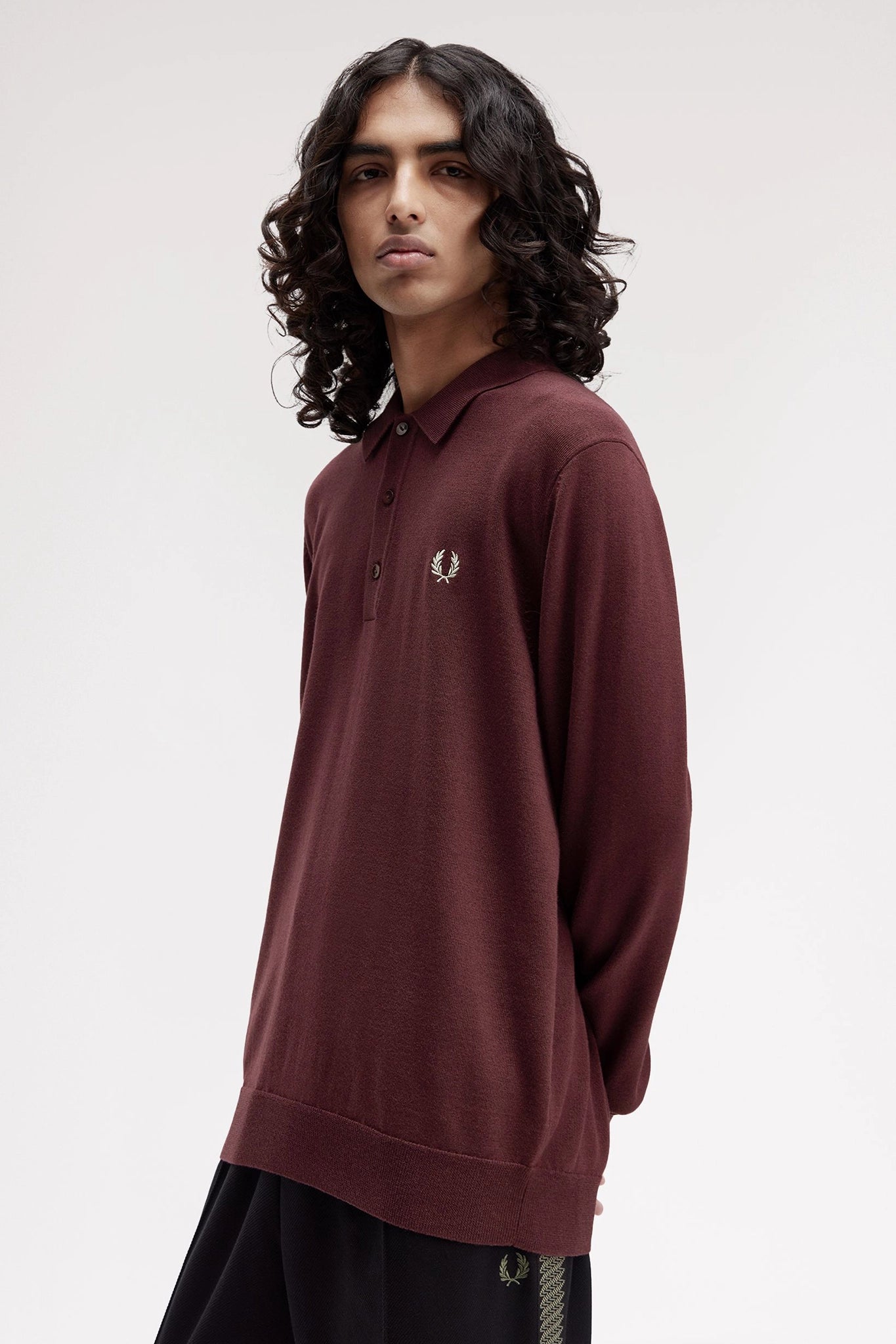 Classic Knitted Shirt LS Sweaters Fred Perry