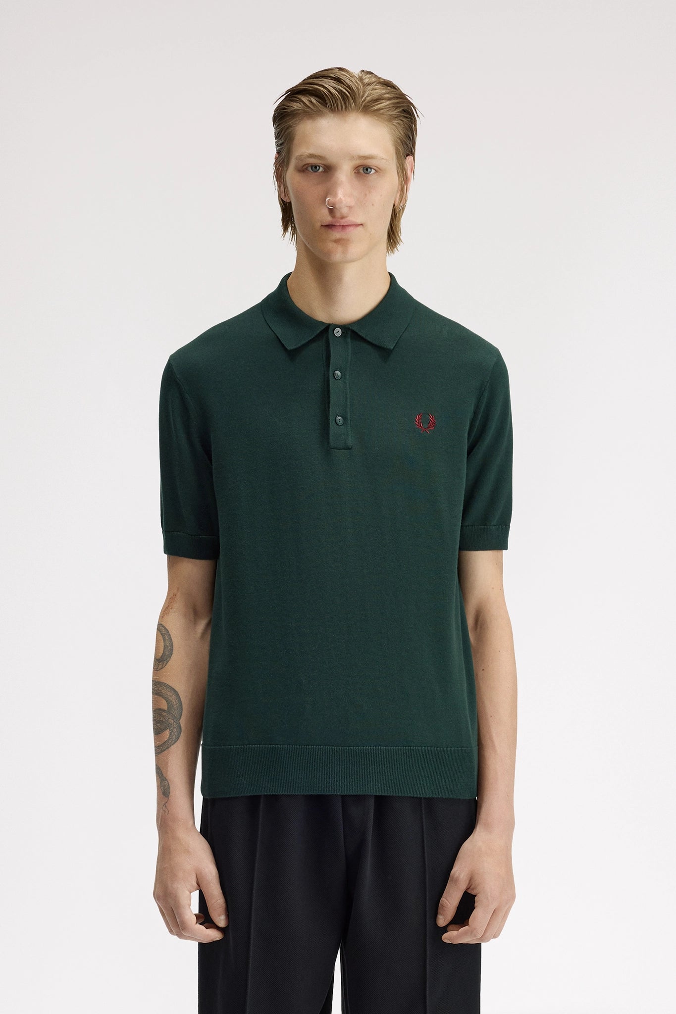 Supima® Cotton Knitted Shirt Shirts Fred Perry