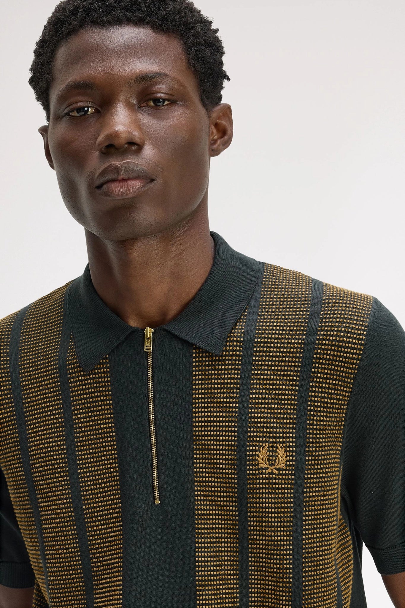 Textured Panel Knitted Shirt Polos Fred Perry