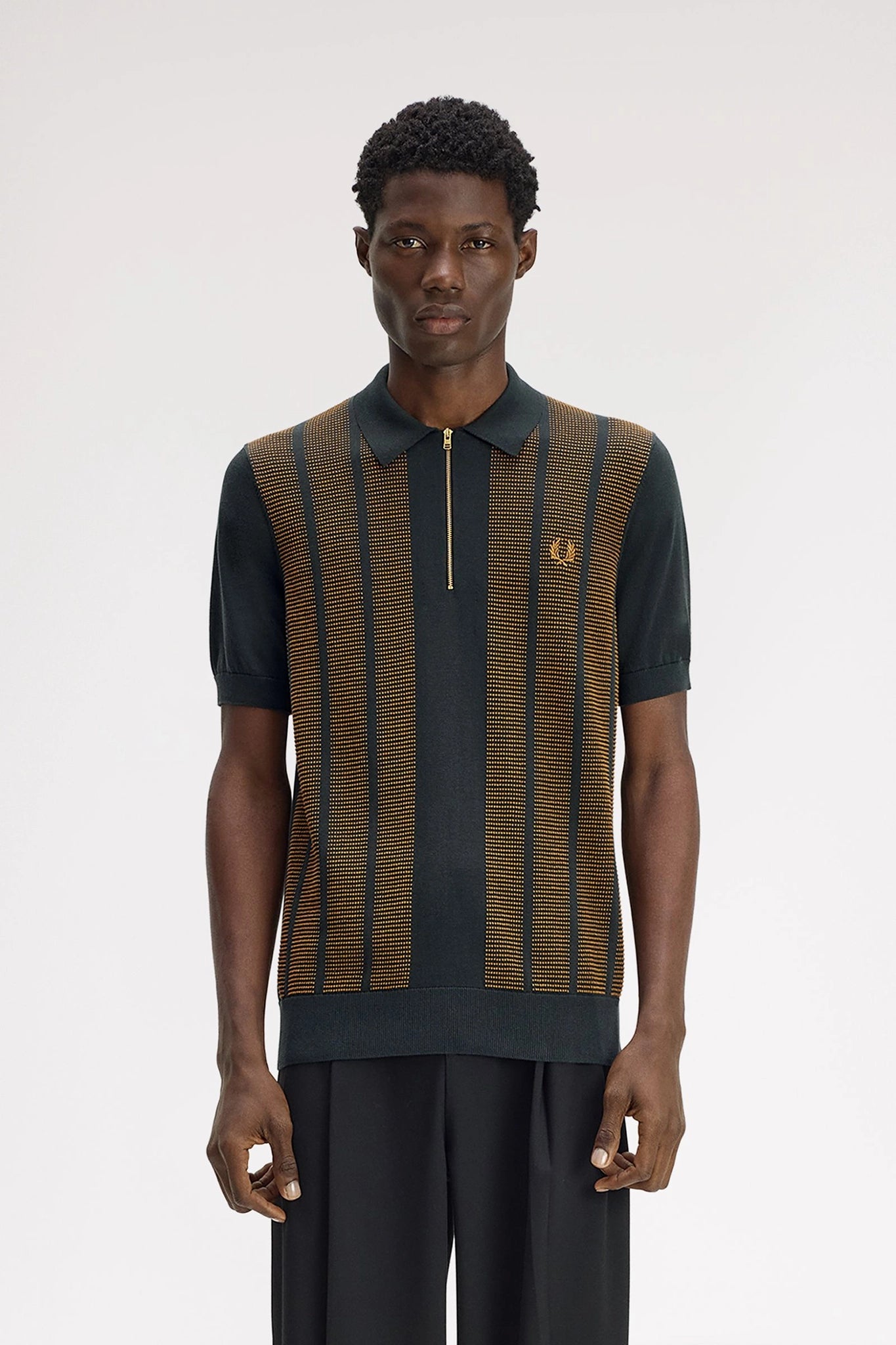 Textured Panel Knitted Shirt Polos Fred Perry