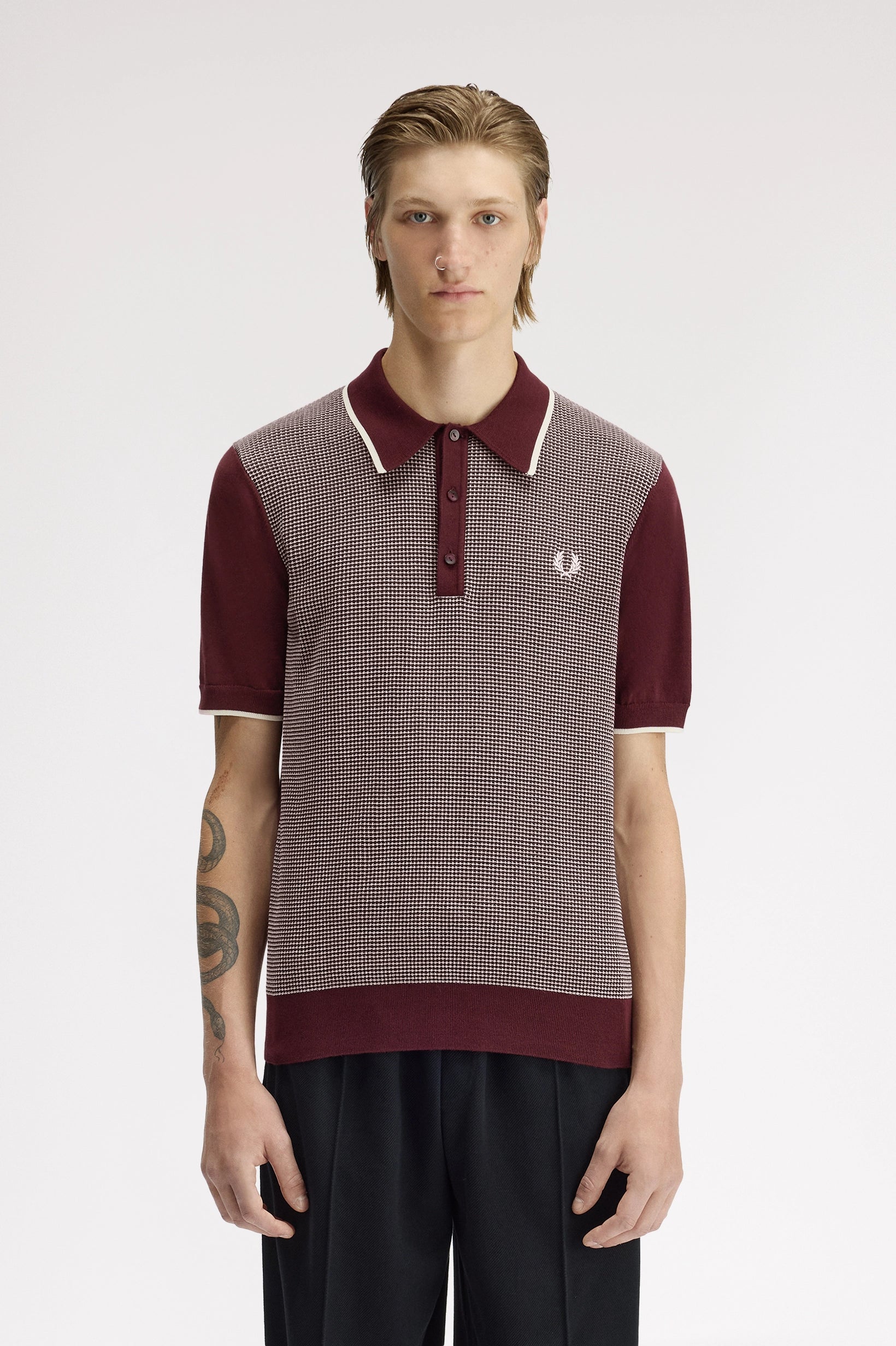 Tonic Waffle Knitted Shirt Polos Fred Perry
