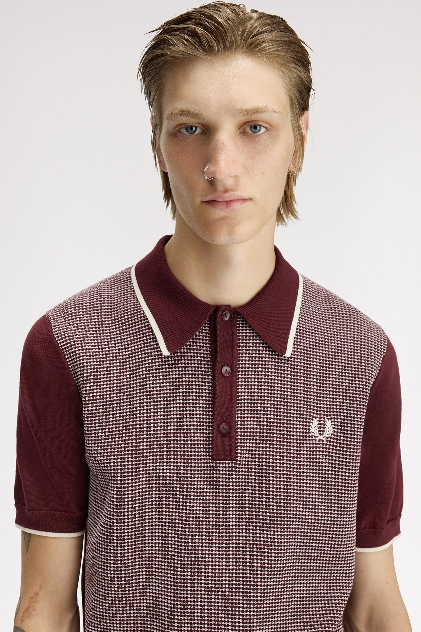 Tonic Waffle Knitted Shirt Polos Fred Perry