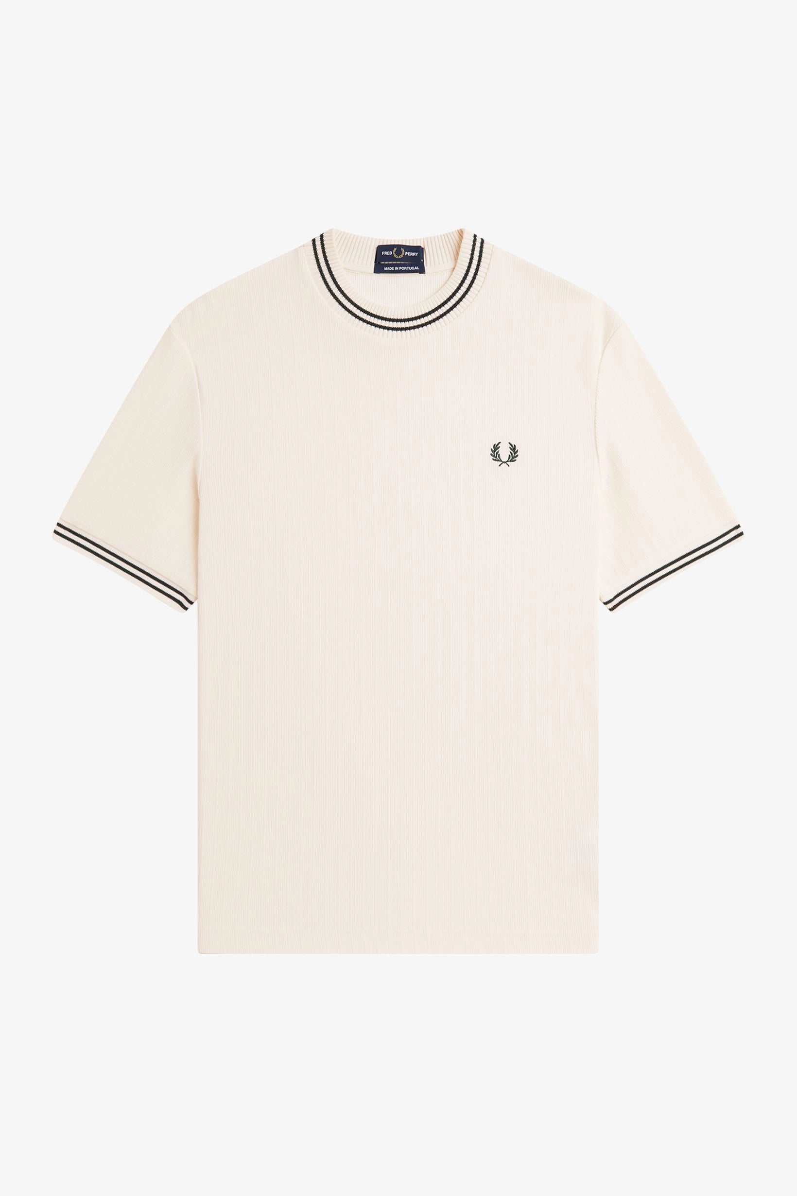 Trim Detail Crepe Pique T-Shirt (confirm image is correct) T-Shirts Fred Perry