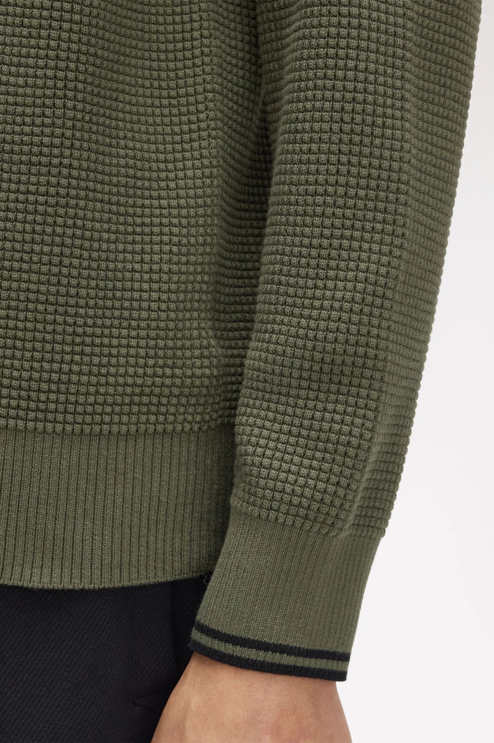 Waffle Stitch Half Zip Jumper Sweaters Fred Perry