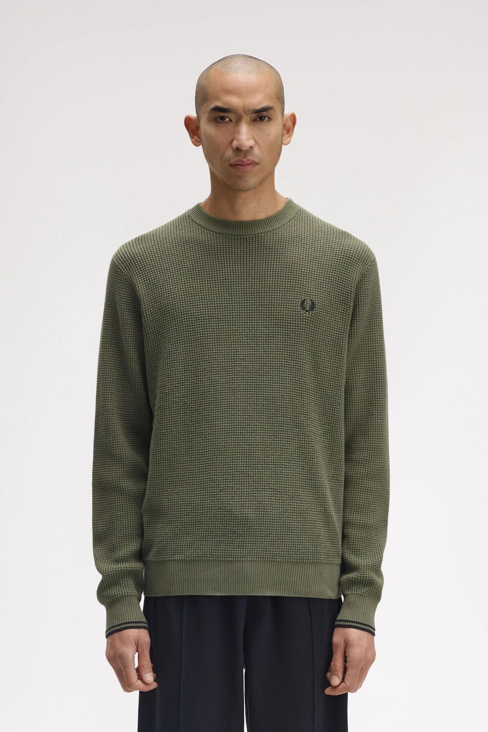 Waffle Stitch Jumper Shirts Fred Perry