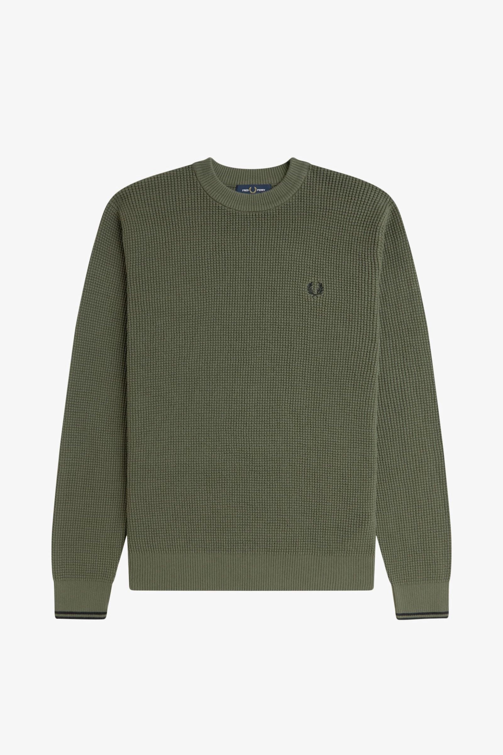 Waffle Stitch Jumper Shirts Fred Perry