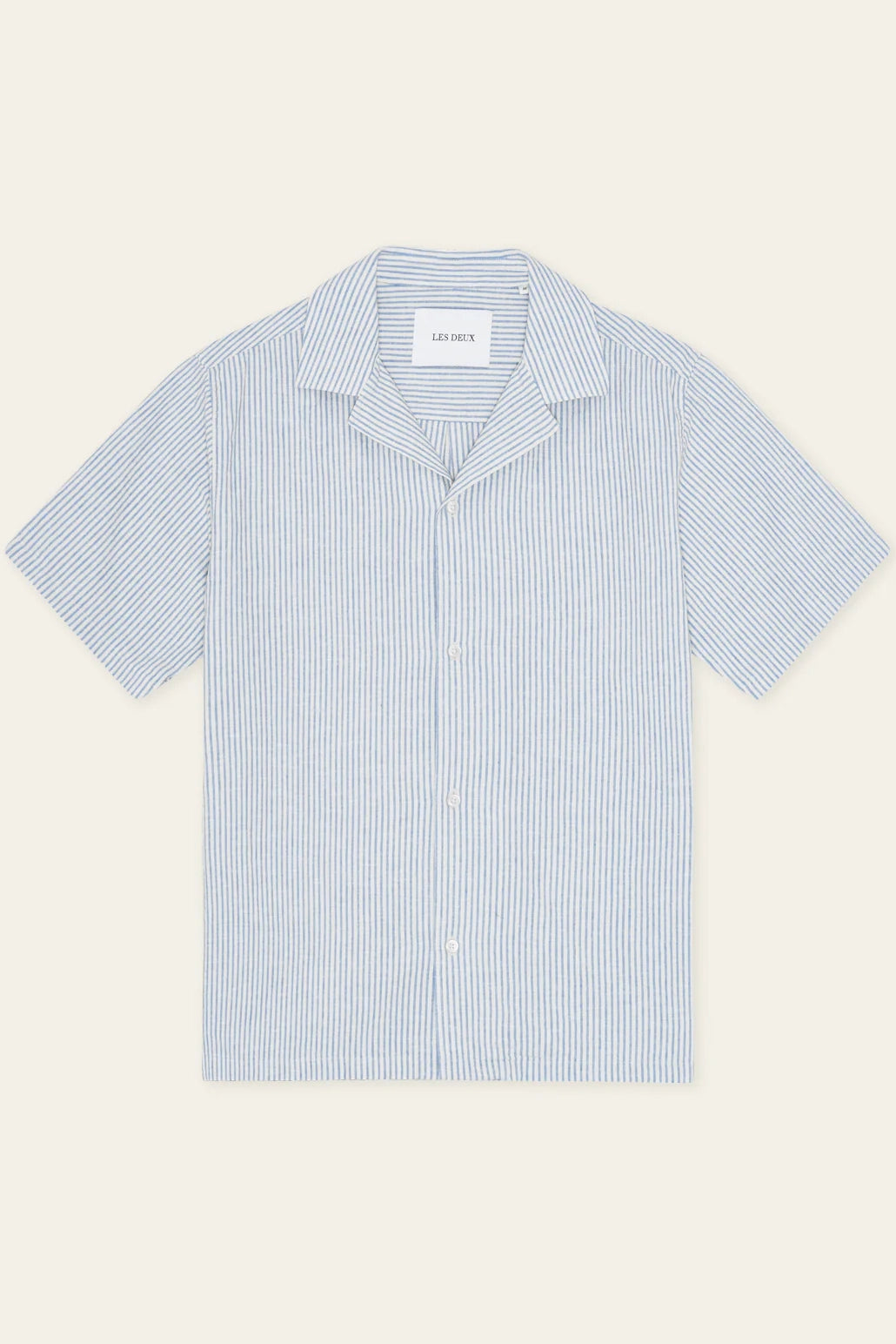 Lukas Stripe Cotton Linen Ss Shirt Shirts Les Deux