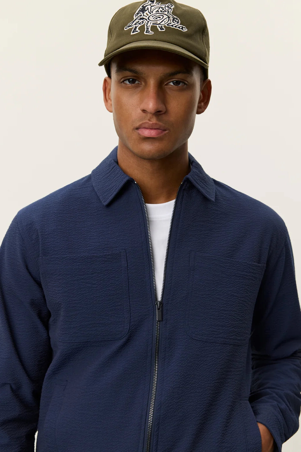 Marseille Seersucker Zipper Jacket Jackets Les Deux