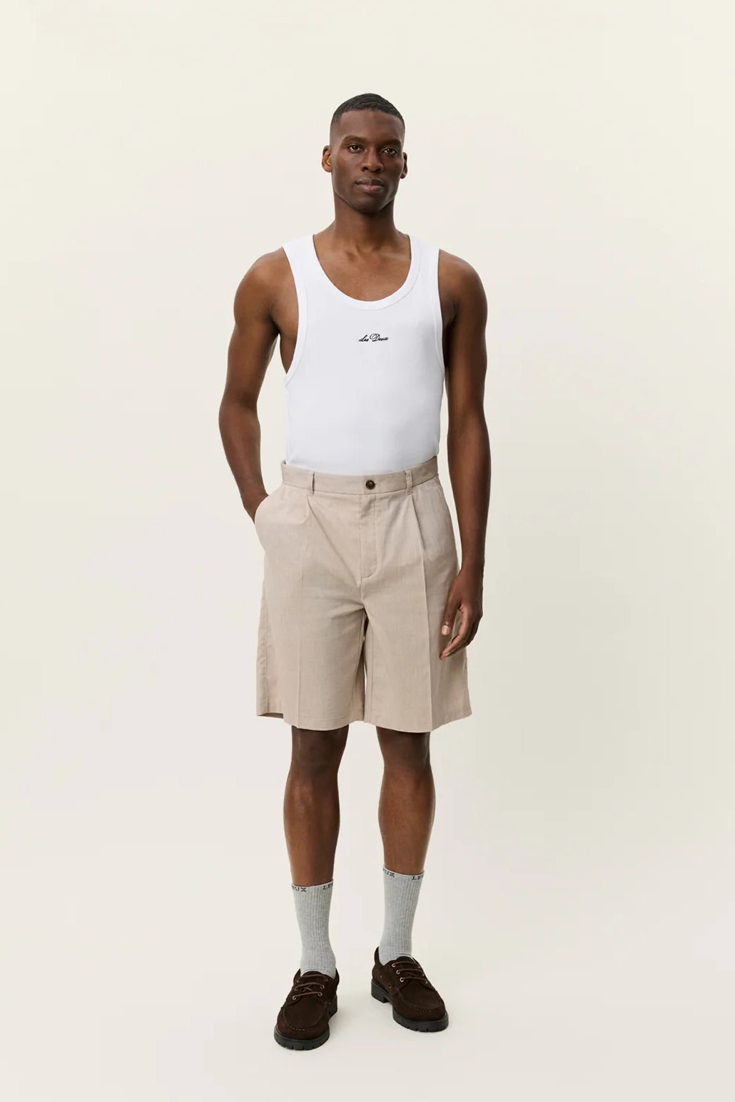Reece Pleated Slub Shorts Shorts Les Deux