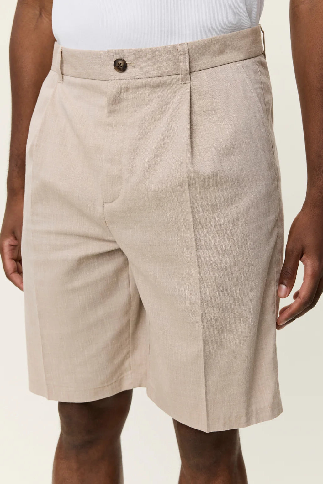 Reece Pleated Slub Shorts Shorts Les Deux