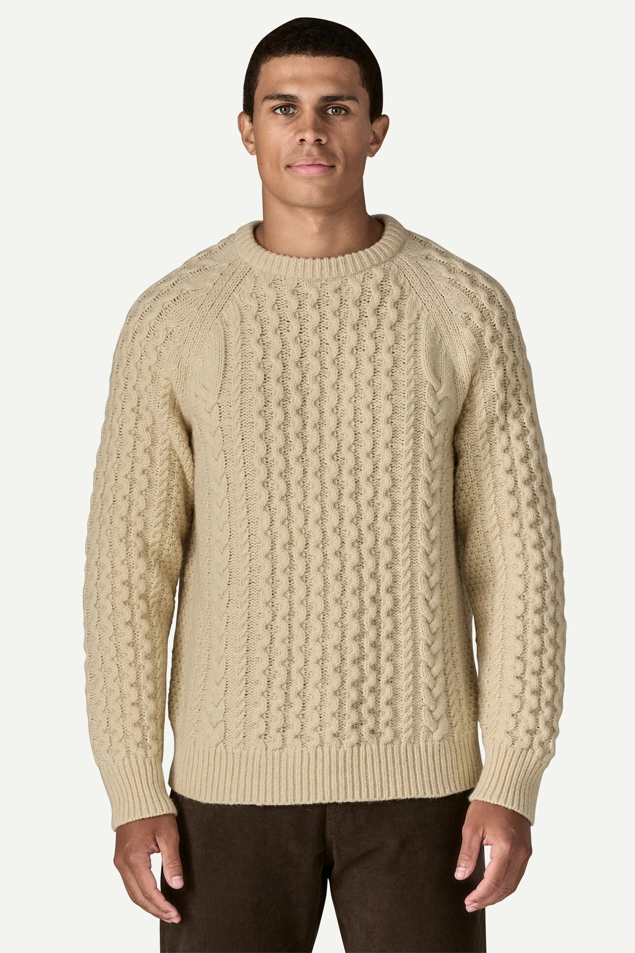 Recycled Wool-Blend Cable-Knit Crewneck Sweater Sweaters Patagonia