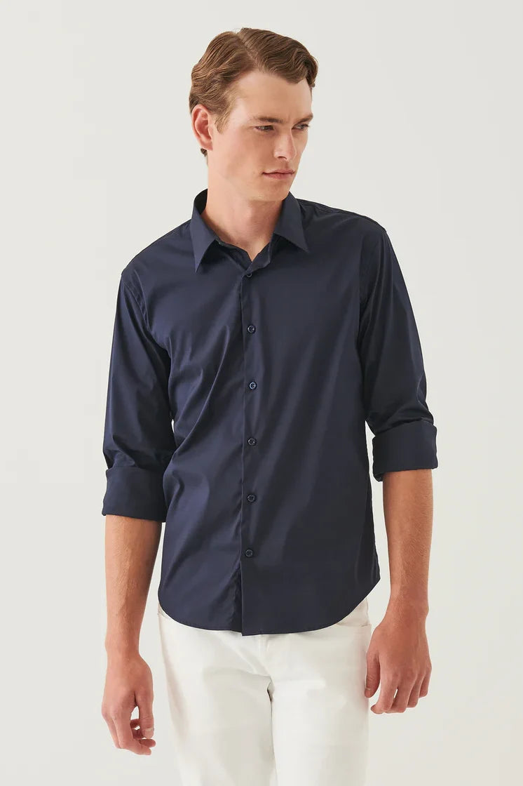 Cotton Stretch Darted Shirt Shirts Patrick Assaraf