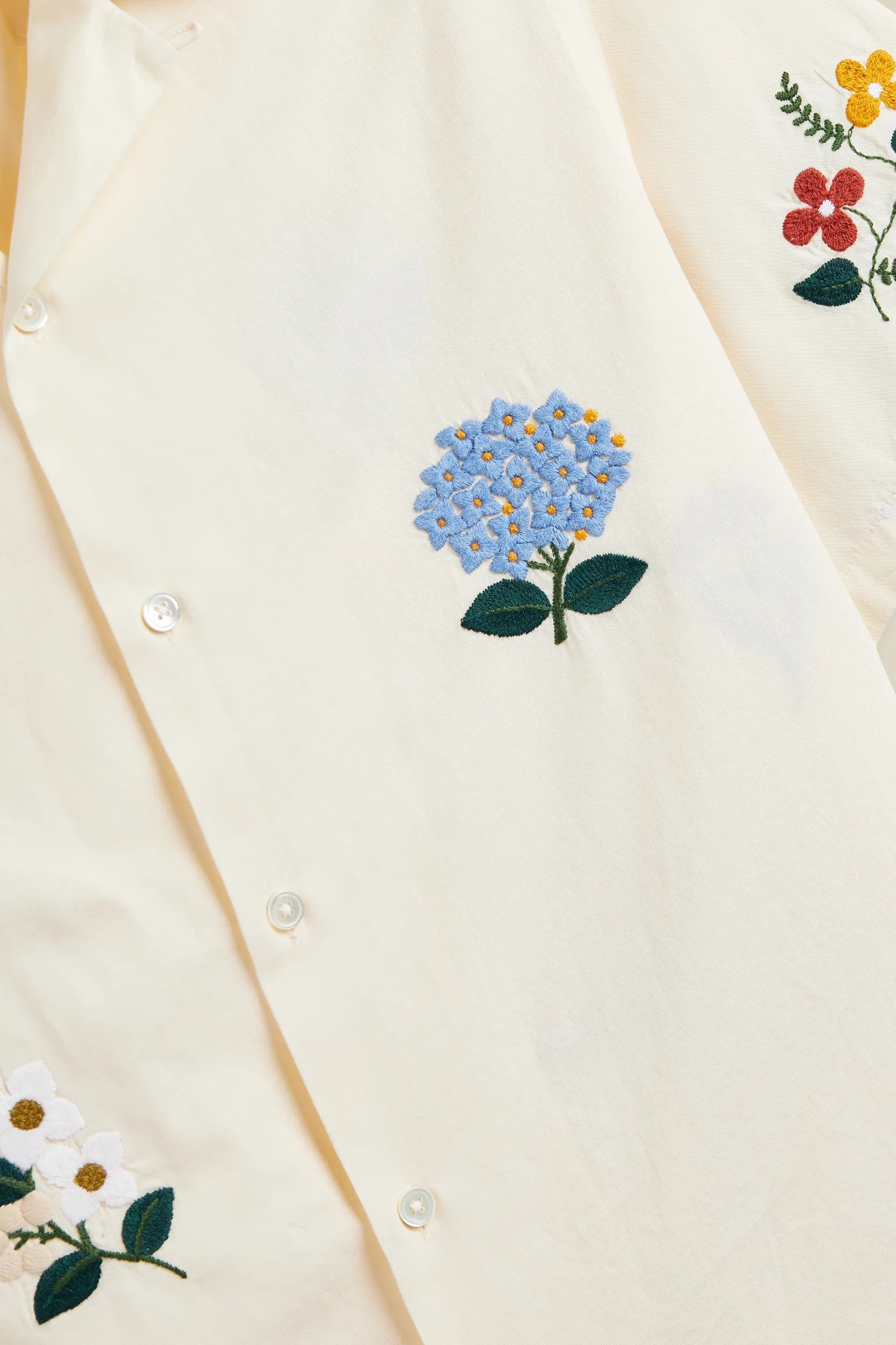 Embroidered Flowers Shirt Shirts Portuguese Flannel