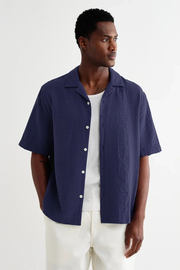 Didcot Double-Weave Seersucker Short-Sleeve Shirt Shirts Wax London