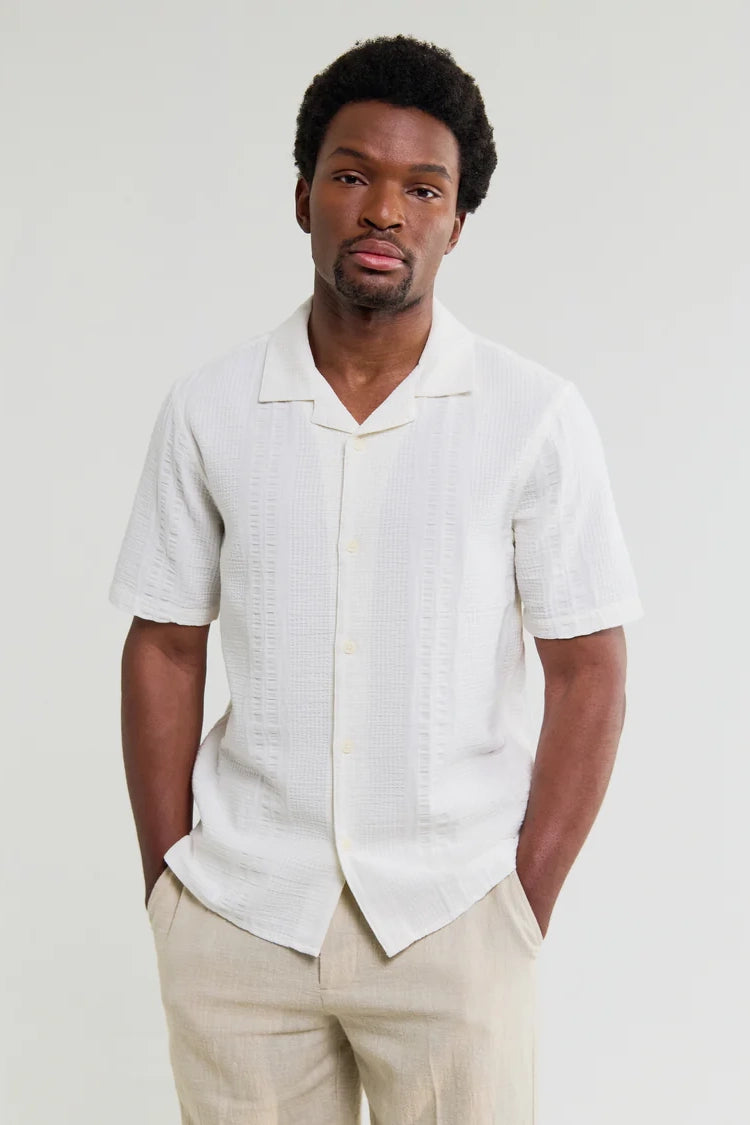 Didcot Double-Weave Seersucker Short-Sleeve Shirt Shirts Wax London