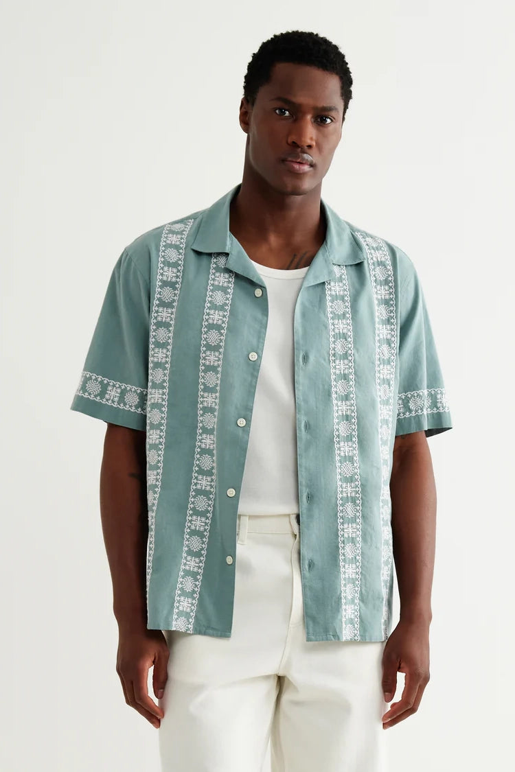 Didcot Embroidered Short-Sleeve Shirt Shirts Wax London