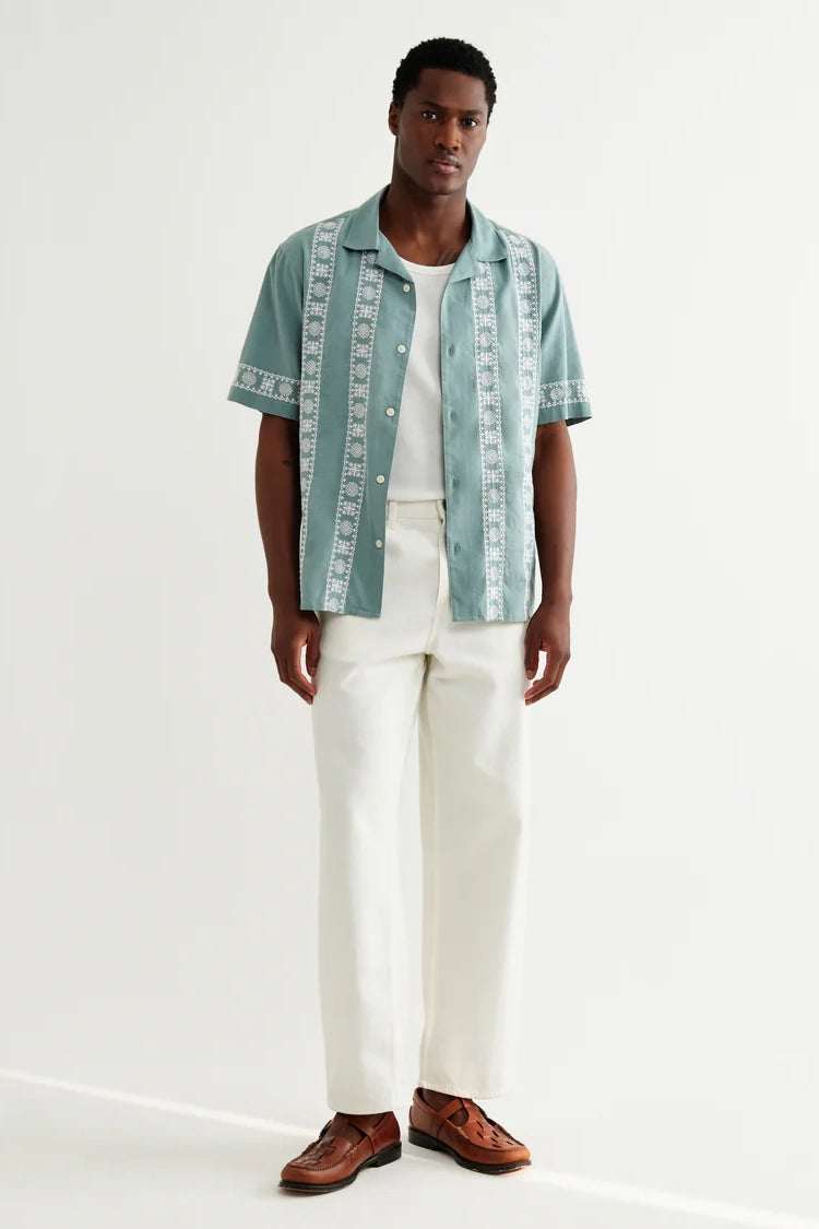 Didcot Embroidered Short-Sleeve Shirt Shirts Wax London