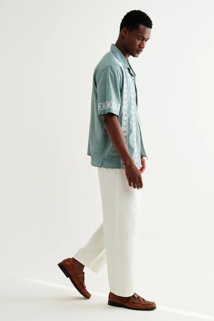 Didcot Embroidered Short-Sleeve Shirt Shirts Wax London